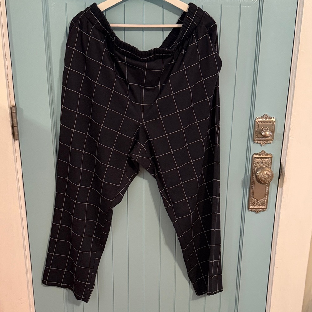 a new day Black and White Windowpane Trousers